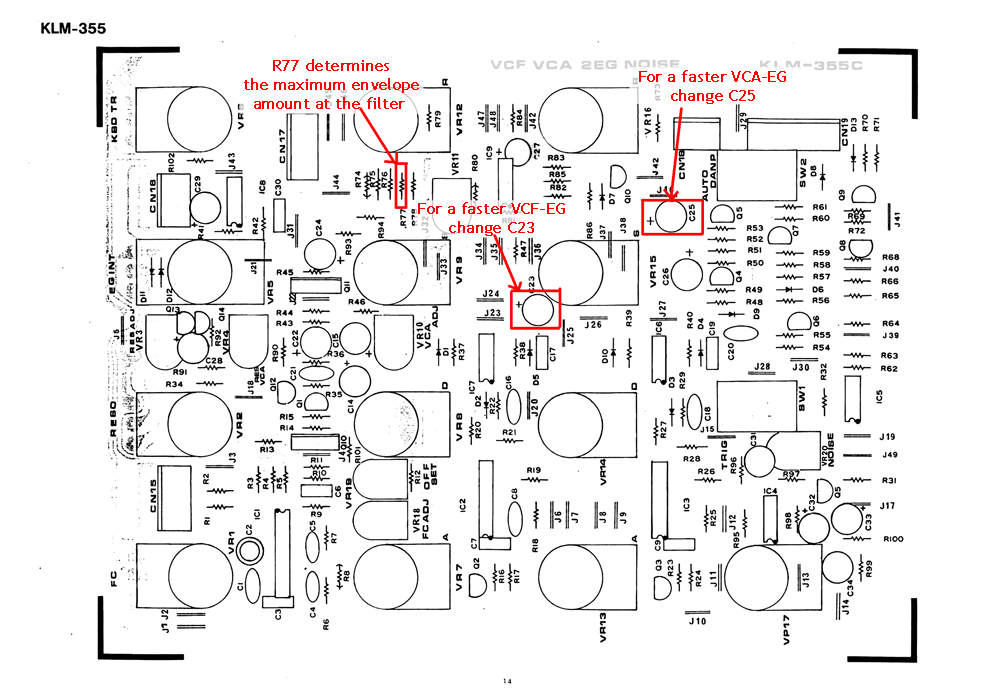 Korg monopoly klm_355 modifications pcb layout